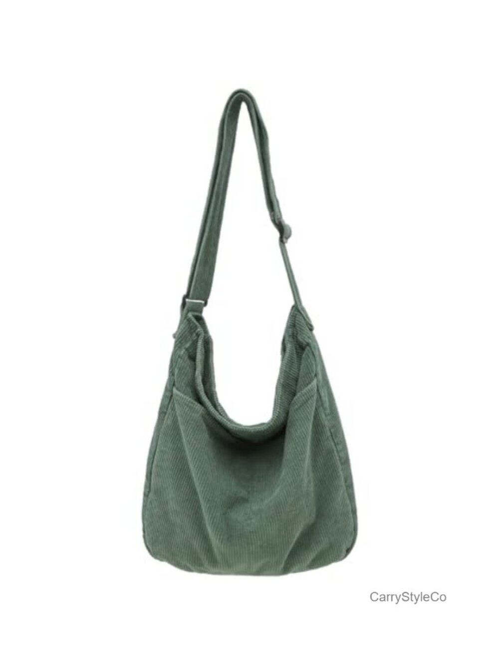 Corduroy Tote Bag with Zipper Adjustable Strap Crossbody Hobo